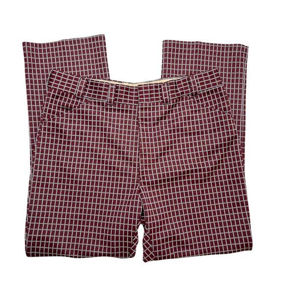 Haband Vintage 70s Checkered Plaid Slacks Red Gray Trousers Relaxed Fit Custom - Picture 1 of 6